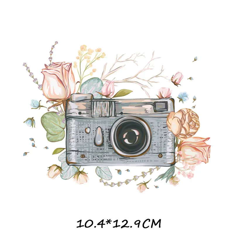 Топ Утюг на наклейки для одежды Камера с аппликацией в виде цветка башни патчи Костюмы приложений Декор значки футболки DIY полоски ПВХ E - Цвет: xh778