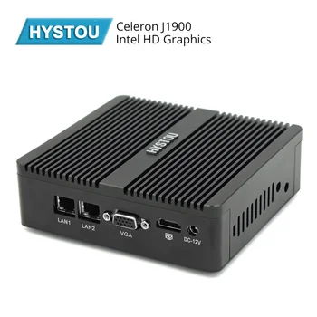

Hystou Mini PC Box Celeron J1900 Quad Core Windows 10 Dual LAN 2*COM Fanless Mini Computer NetTop pfsense 300M WIFI HDMI VGA