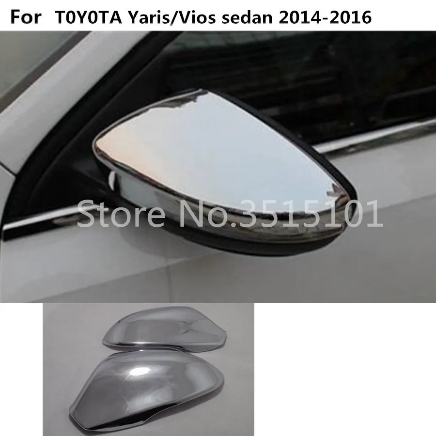 

ABS Chrome decoration Car stick rear view Rearview Side glass Mirror Cover trim frame For Toyota Vios/Yaris sedan 2014 2015 2016