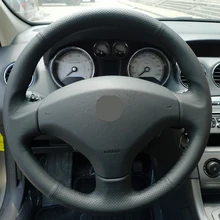 Black Artificial Leather Car Steering Wheel Cover for Old Peugeot 408 Peugeot 308