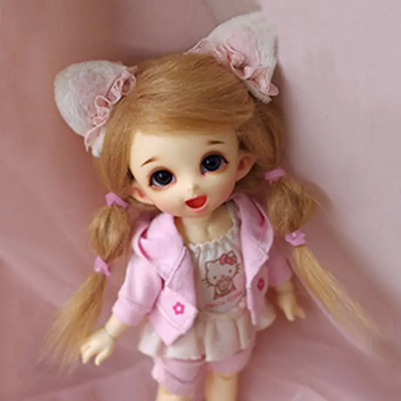 

[wamami] Light Brown/Flaxen Long Wool Wig 1/8 Pukifee Ae Lati BJD Dollfie 14cm