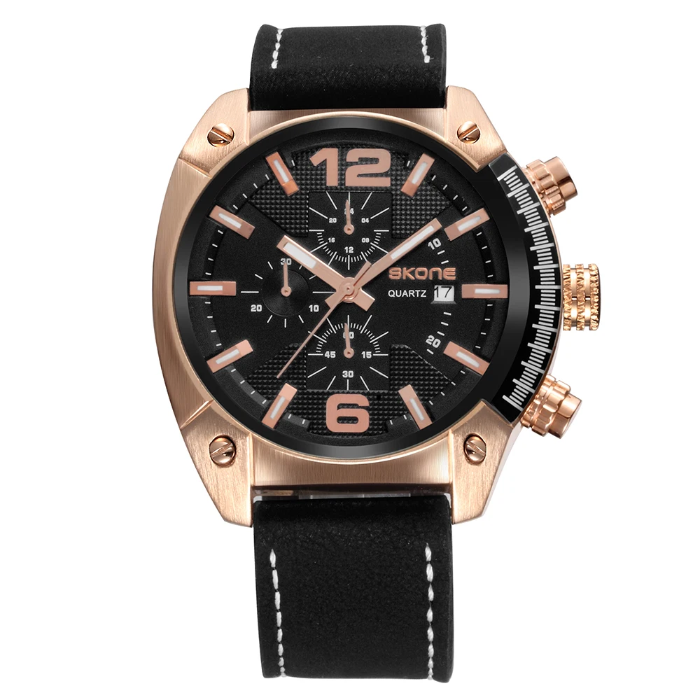 

Skone Casual Sport Men Watches Quartz Male Watch 3ATM Water-resistant Luminous Wristwatch Calendar Time Display