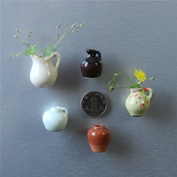 Little mini ceramics vases cute flower vases fridge magnets - 4