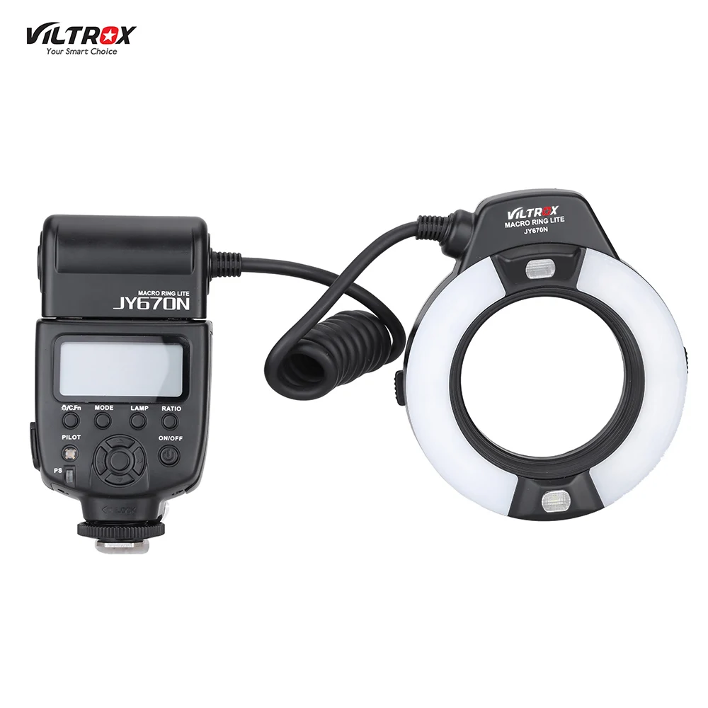 

Viltrox JY-670N On-camera i-TTL Macro Close-up Fill-in LED Ring Flash Speedlite Light for D3300 DSLR Camera with Adapter Ring