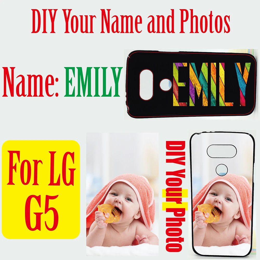 DIY Custom Name 2D Patterned Case For LG G5 Cover Soft