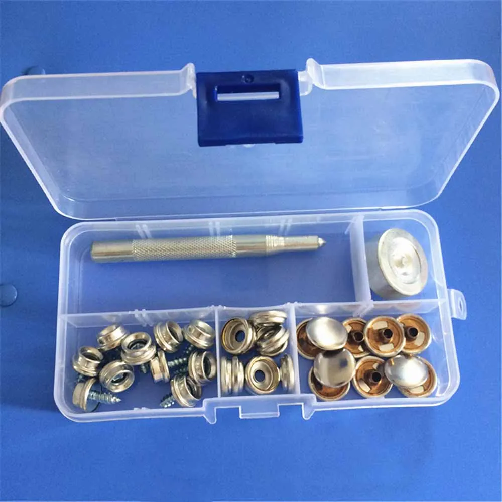 15mm Snap Fastener Stainless Steel Kit Canvas to Screw Press Stud Boat Cover 5//8