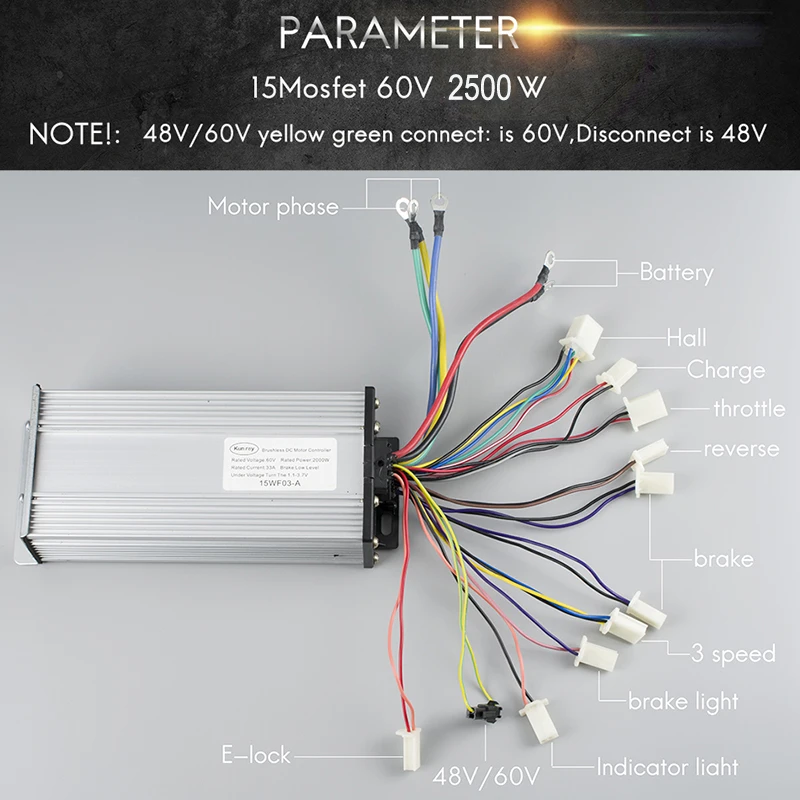 60V 2500W DC бесщеточный двигатель для электромобиля с 18 Mosfet 41A BLDC контроллер двигателя Электрический скутер электрический Bicicleta