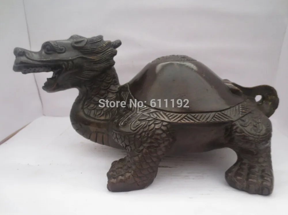 

Exquisite hand-carved Copper longevity dragon turtle sculpture crafts, special birthday gift, holiday gifts