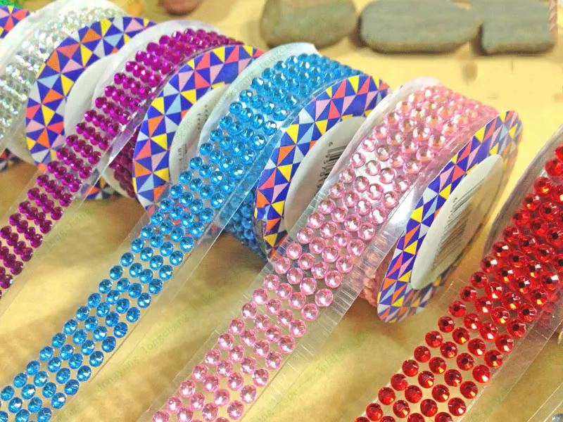 Fashion Lovely High Quality Self-Adhesive Acrylic Rhinestones Stick On Scrap Booking Craft Sticker Tape P7Ding