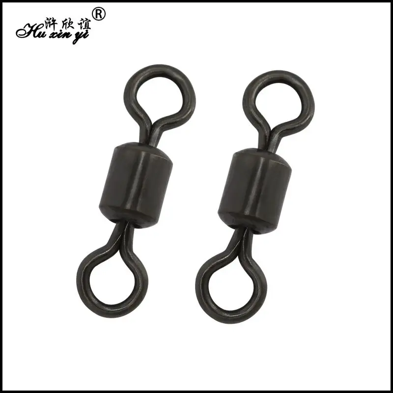 

HXY PCS(200 100) SIZE(14# - 2#) Matt Black Carp Fishing Rolling Swivel Connector Different Length Ocean Fishing Hook Accessories