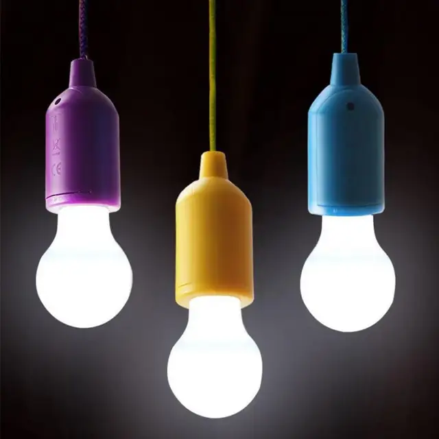 Pull Cord Light Bulb Portable Led Lamp Camping Lantern Outdoor Pull Cord Light Bulb Portable Led Lamp Camping Lantern Outdoor Garden Bbq Hanging Battery