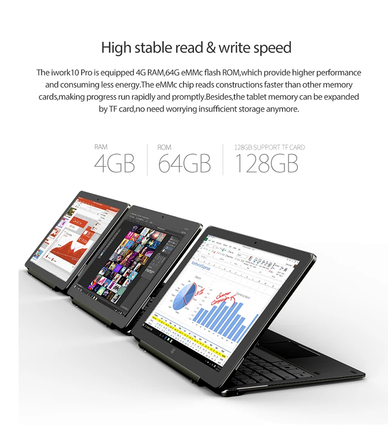Excellent ALLDOCUBE 10.1" iwork10 Pro  Windows10+Android5.1 Intel Atom x5-Z8350 4GB RAM 64GB ROM Tablet PC HDMI Dock Keyboard IPS1920*1200 6