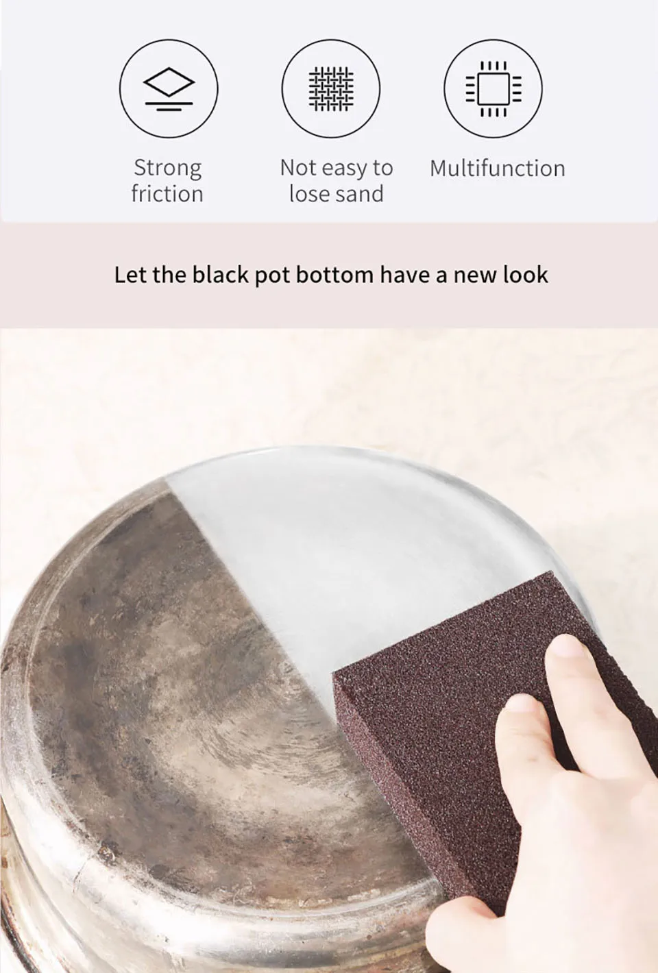 Xiaomi jiezhi brown Emery Magic SpongeDishwashing brush Kitchenware rust special brush Cleaner Kitchen Bathroom Cleaning Tool (4)