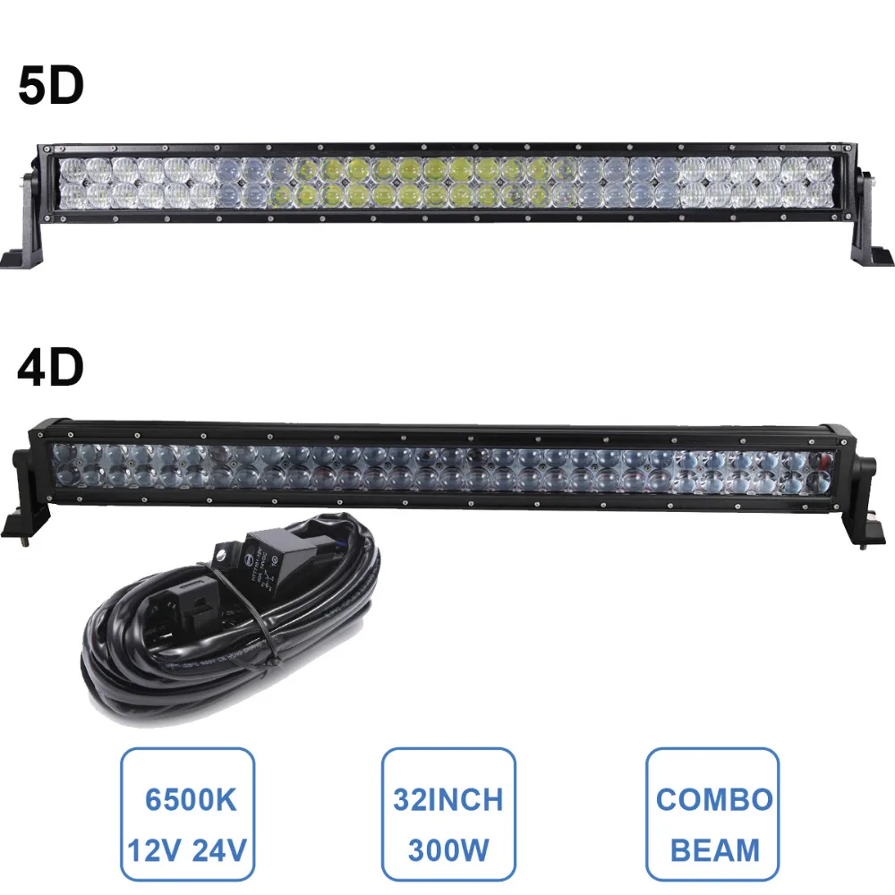 

300W OFF ROAD 4D 5D LED LIGHT BAR 32'' CAR TRUCK ATV SUV BOAT TRAILER YACHT FARMING WAGON PICKUP CAMPING 4X4 AWD DRIVING LAMP