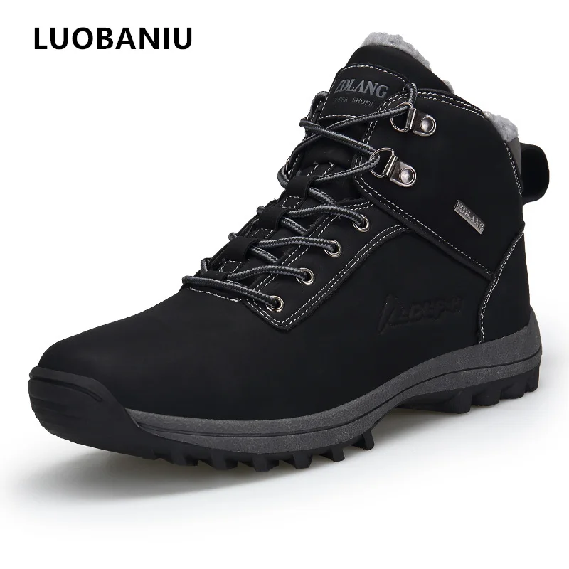 

Plus Size Mens Casual Boots Fashion +Fur Warm Winter Boots Men Sneakers Slip On Ankle Boosts Men Shoes Zapatos De Hombre