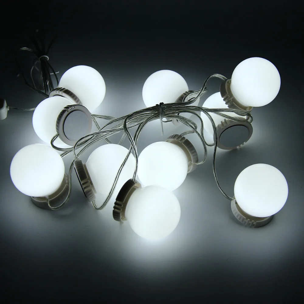 Pаспродажа 10 макияж зеркало светодио дный косметическое led лампочки строка лампа комплект яркость Регулируемый освещенные косметические огни зарядка...