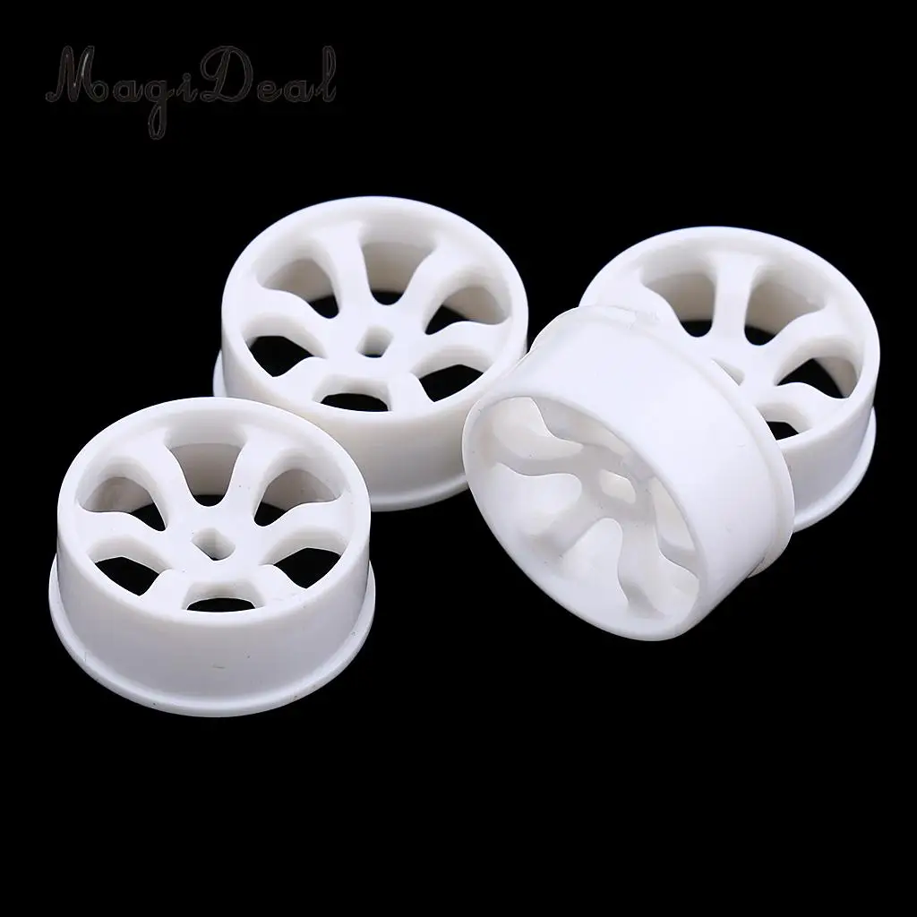MagiDeal 4Pcs Plastic White Wheel Rim for WLtoys K969 K989 P929 1/28 RC Drift Car Spare DIY Parts