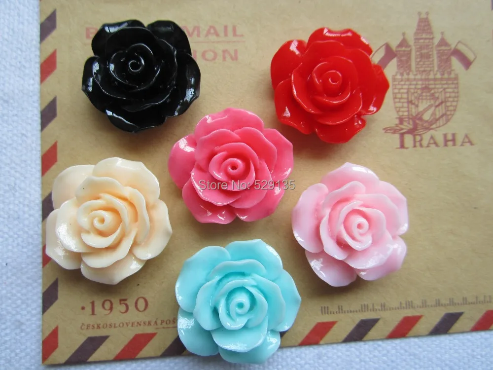 

Free Shipping! Resin Flower, Resin Flat back Cabochons for Phone Decoration, Scrapbooking, Crafts Making, DIY (23mm)