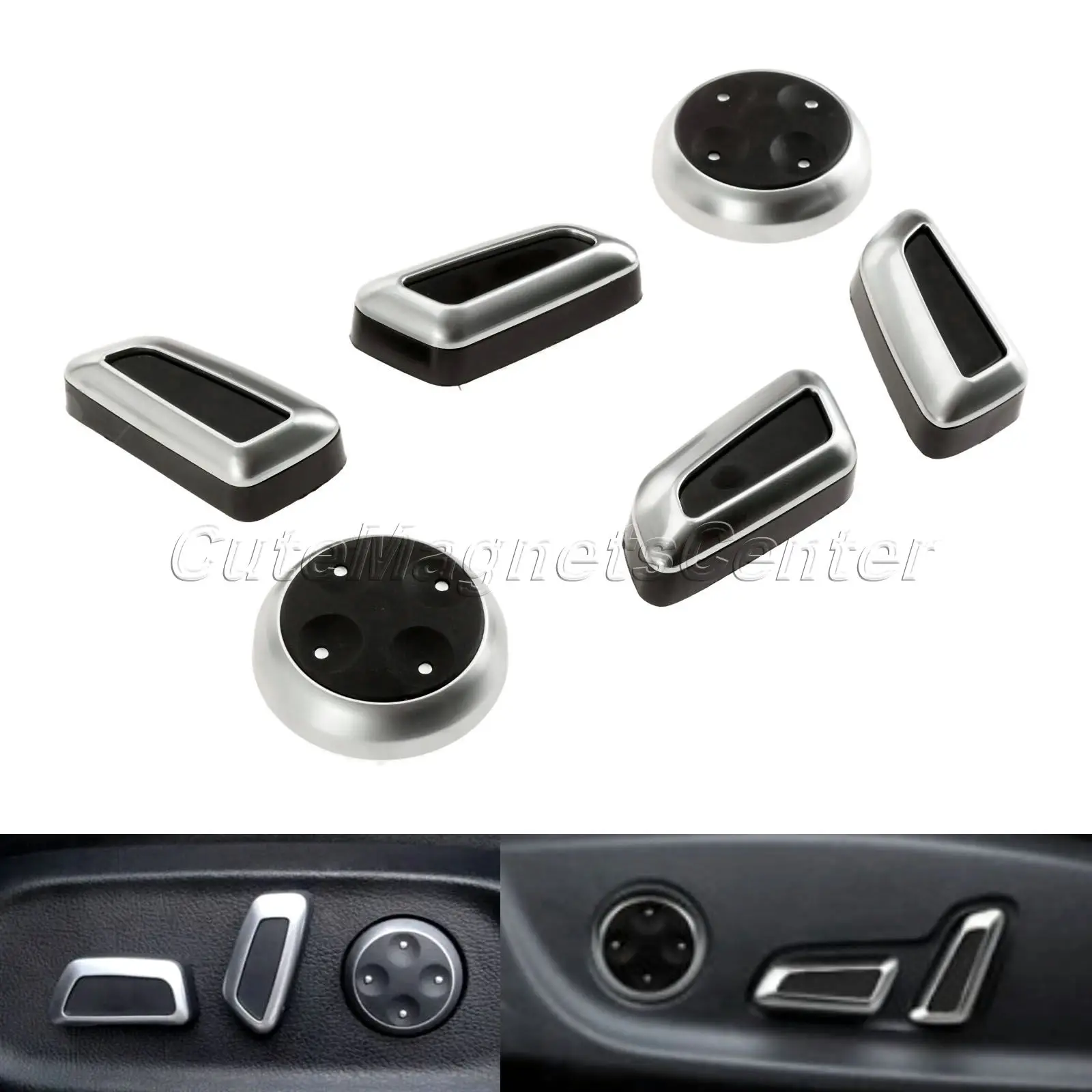 1Set Car Styling Accessories Chrome Car Seat Control Adjustment Switch