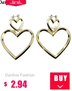 Danfosi Brand Semicircle Style Metal Long Earrings For Women Big Jewelry Gold-Color Ball Stud Earrings Punk Pendientes