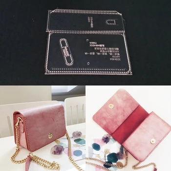

Acrylic Stencil Laser Cut Template DIY Leather Handmade Craft Shoulder Bag Sewing Pattern 180x125x20mm