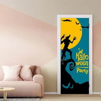 

Moon Halloween Festival 2Pcs/Set 78*200cm Wall Door 3D Stickers Decoration Door stickers Bedroom Decor