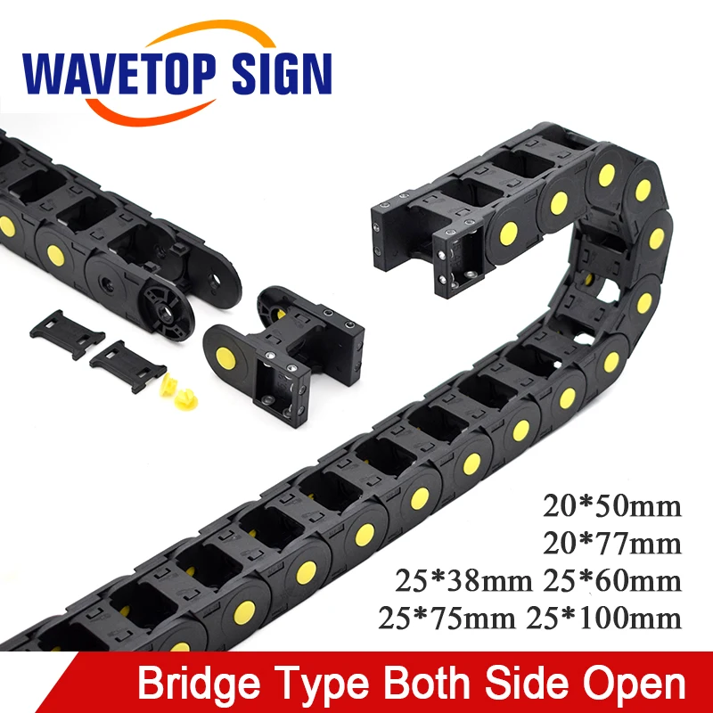 WaveTopSign кабель цепной мост Тип с обеих сторон отверстие 20x50 20x77 25x38 25x60 25x75 25x100 мм пластиковая буксировочная передача