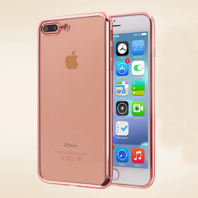 Luxury rose gold Silicon Silicone Soft phone back coque
