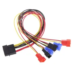 4-контактный IDE/SATA Molex на 6-Порты и разъёмы Вентилятор охлаждения 2-контактный сплиттер Мощность PC сделай сам кабель-переходник 12V 7V 5V