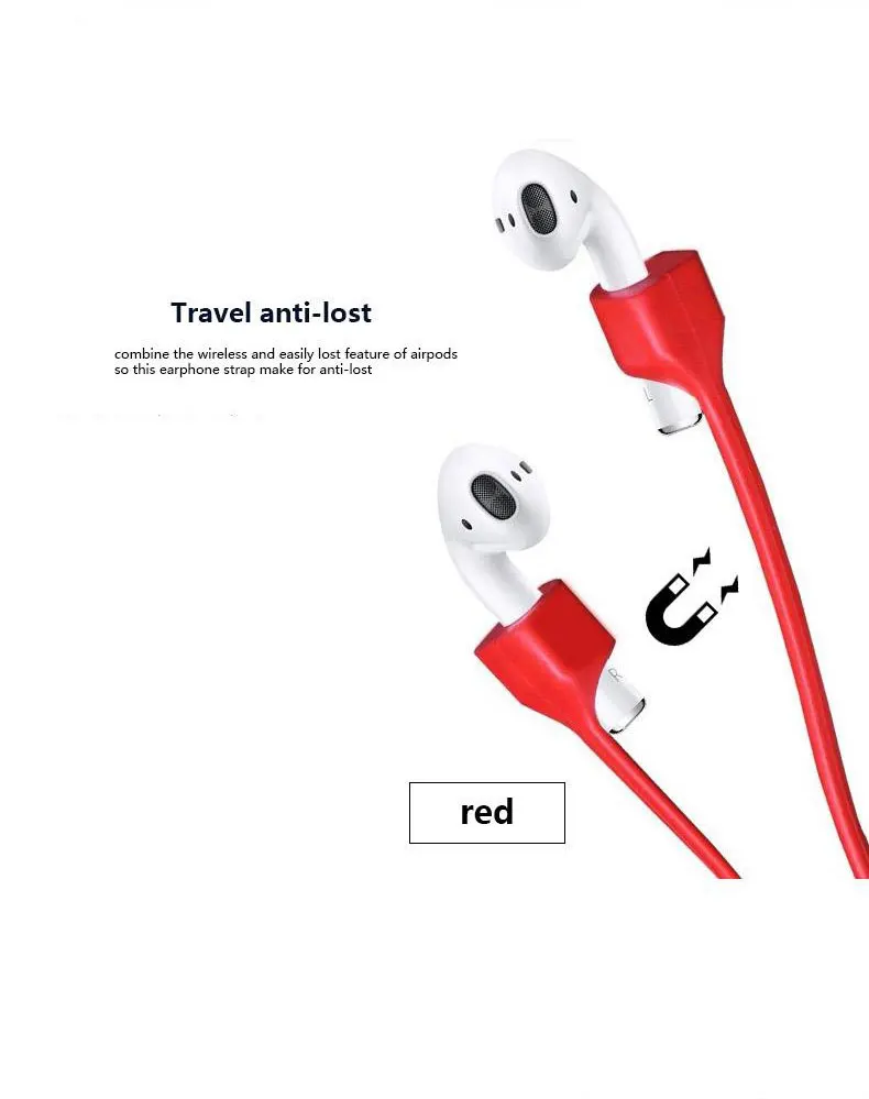 Магнитный ремешок с защитой от потери для Apple AirPods ремешок с защитой от потери магнитный ремешок для i7s i10 i12 i30 TWS наушники силиконовый шнур-кабель