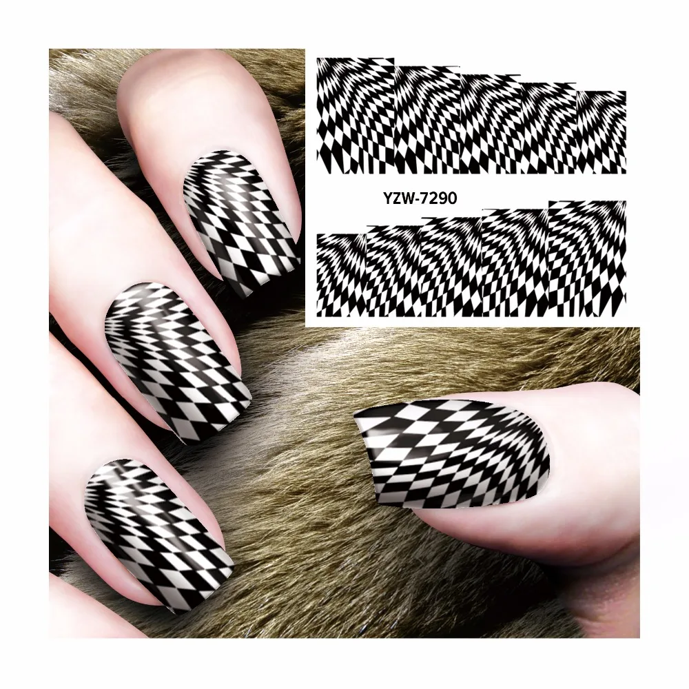 

YWK DIY Water Transfer Black Lace Design Manicure Nail Art Tips Stickers Decals Decoration 7290