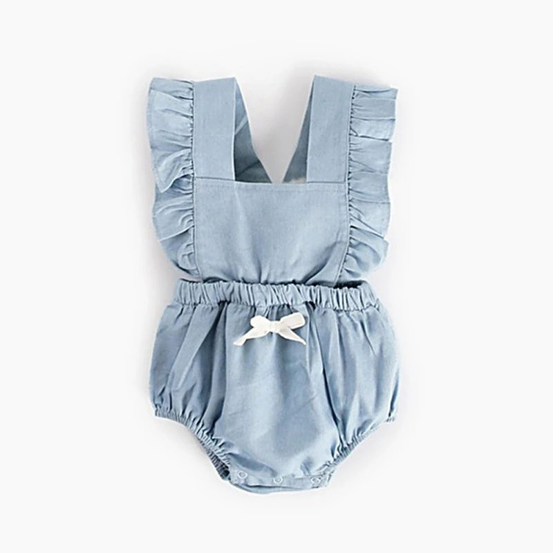 

Baby Newborn Girls Solid Print Strap Jumpsuit Soft Sleeveless Infant Casual Bodysuit Outfits Best Present For Baby