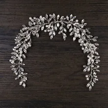 Полные Стразы, свадебные повязки на голову для невесты, кристальная Жемчужная Повязка на голову, аксессуары для волос, свадебная резинка для волос со стразами, украшение на голову невесты