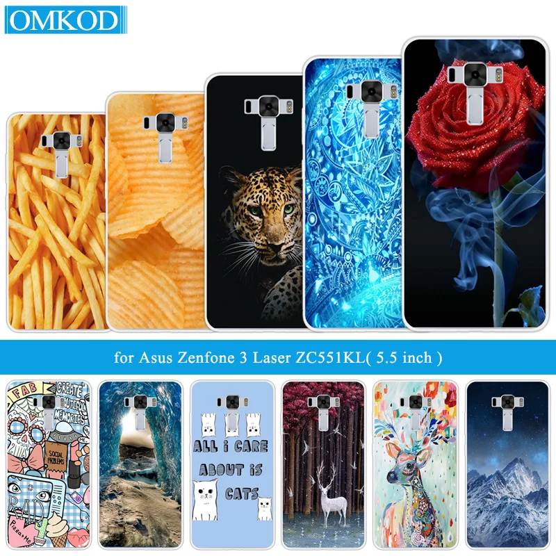 

For Asus ZC551KL ZenFone 3 Laser Soft Cover Ultrathin TPU Gel Case 5.5" for Asus ZenFone3 Laser ZC551KL Snacks Phone Cases