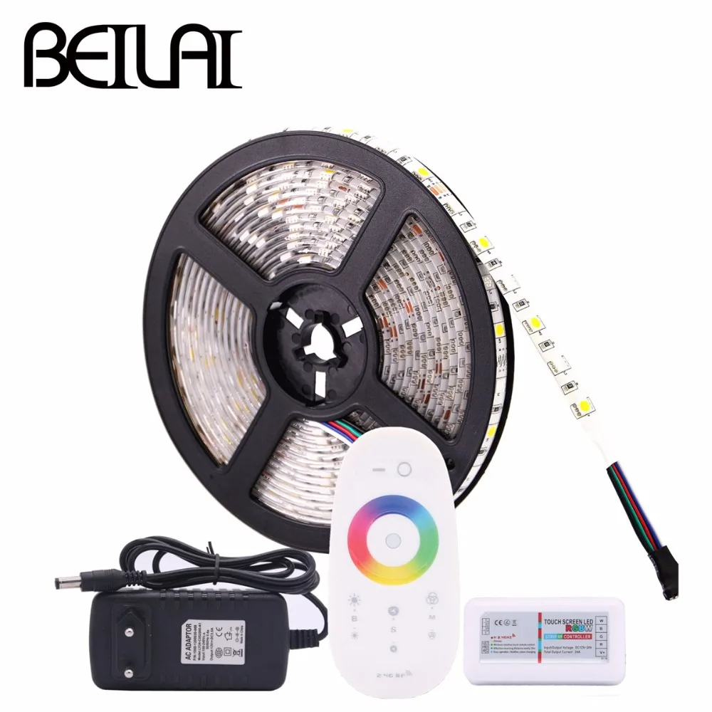 

RGB LED Strip Waterproof 5050 RGBW RGBWW LED Light Strip Flexible Neon Tape With 2.4G RF Controller and Power For Home Lighting