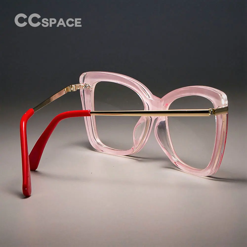 Ladies Eyeglasses Frames Square Metal Legs Designer Optical Eyewear Computer Glasses For Women CCSPACE 45548