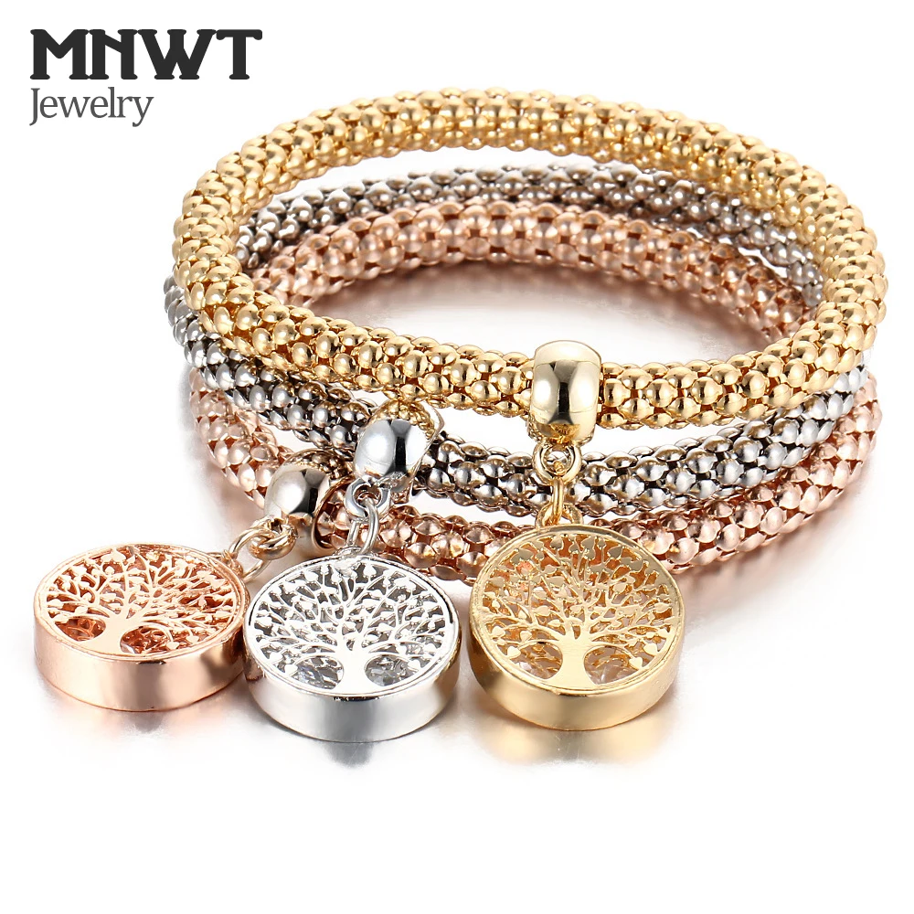 

MNWT Stretch Bracelets Alloy Popcorn Chain Crystal Charms Multilayer Bracelet Butterfly Skull Owl Crown Tree Square Woman Jewelr
