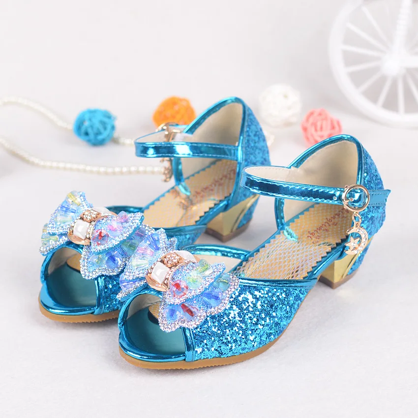 Children Princess Sandals Kids Flower Wedding Shoes High