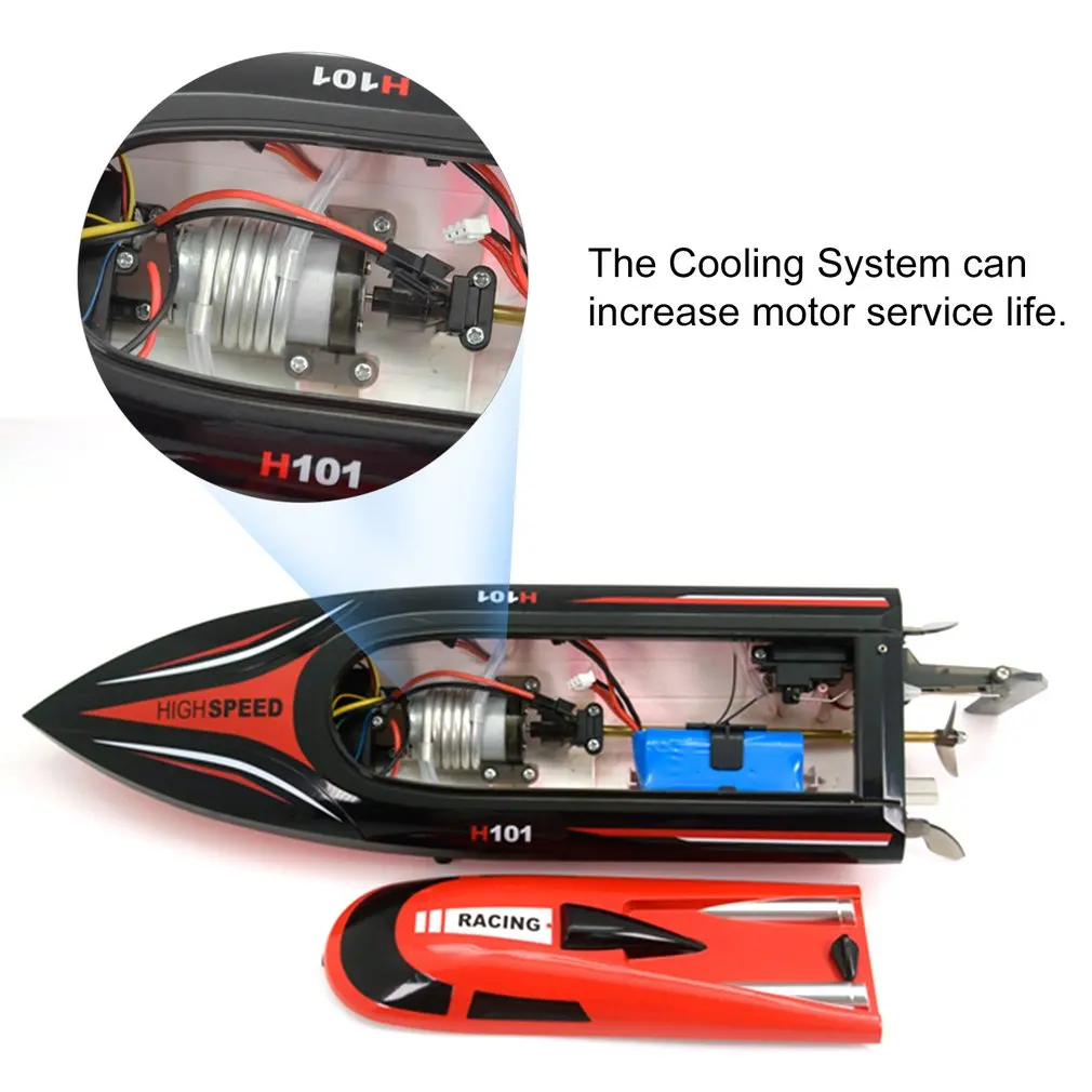 Hot! RC Boat H101 2.4GHz 2CH 30KM/H High Speed Boat 180'Flip Reversion Self Righting RC Racing Boat Transmitter 150M LCD Screen Hot! RC Boat H101 2.4GHz 2CH 30KM/H High Speed Boat 180'Flip Reversion Self Righting RC Racing Boat Transmitter 150M LCD Screen