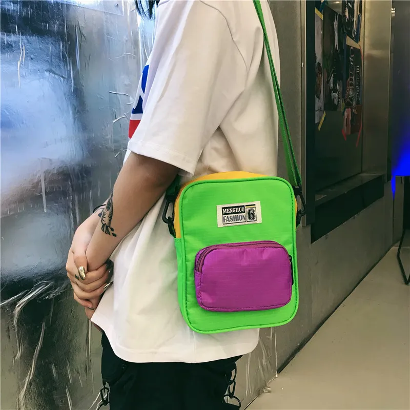Menghuo Brand New Fashion Women Handbag Panelled Shoulder Bag Leisure Nylon Men Messenger Bag Female Crossbody Bags for Boys BagIMG_6060