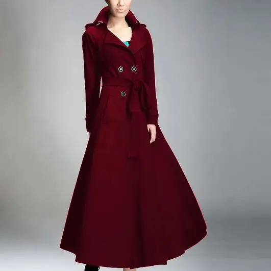 2018 spring Autumn Women Long Trench Double Breasted lapel