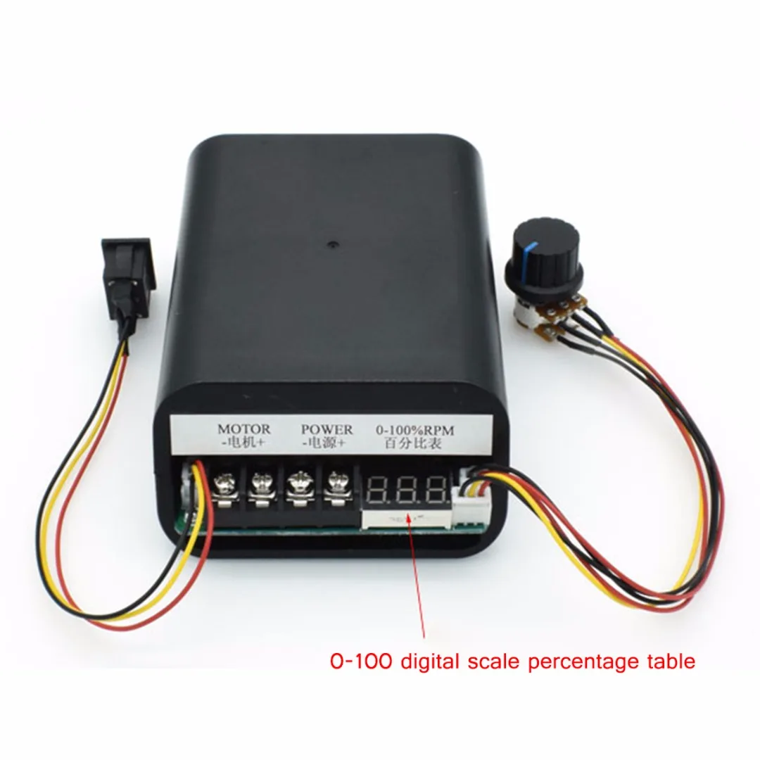 DC 10-55V PWM Motor Speed Controller Digital LED Display 40A High Power CW CCW Reversible Speed Controller 12 24 36V