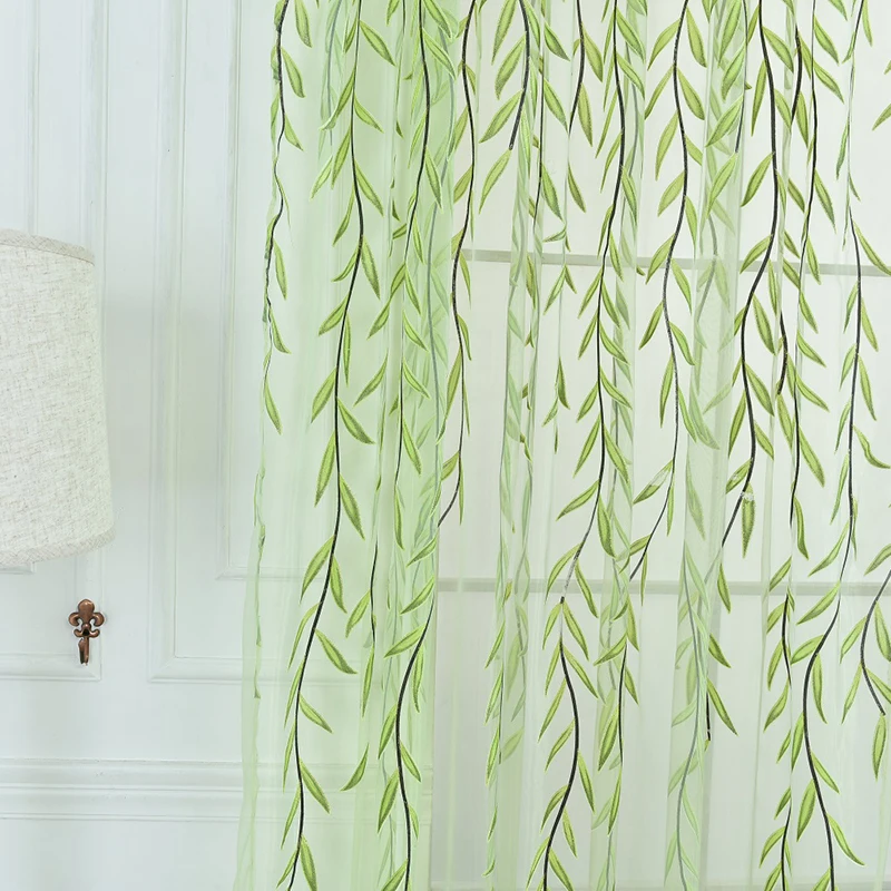 Chic Room Willow Pattern Voile Window Curtain Sheer Panel Drapes Scarfs Door Curtain 1M*2M Curtains Chic Room Willow Pattern Voile Window Curtain Sheer Panel Drapes Scarfs Door Curtain 1M*2M Curtains