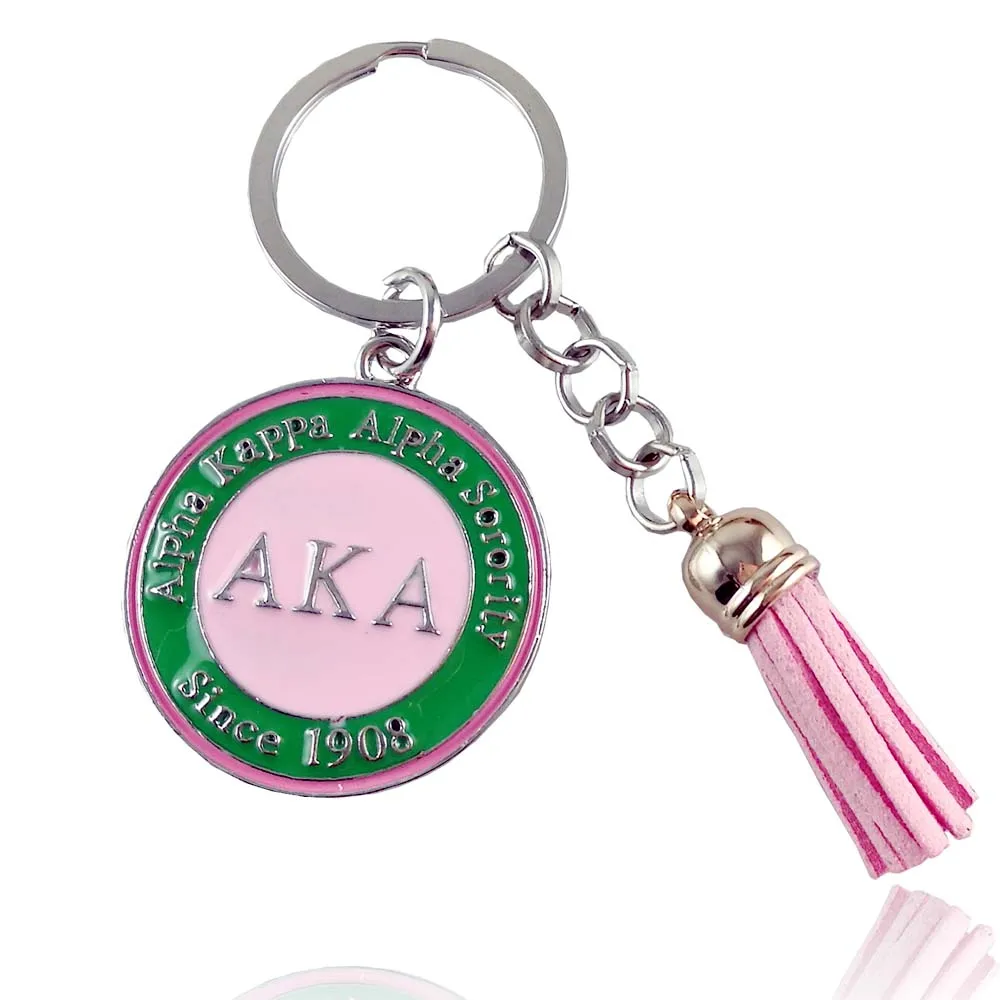 

Aka Pink Tassel Alpha Kap Alpha Keychain Aka Keyring Jewelry