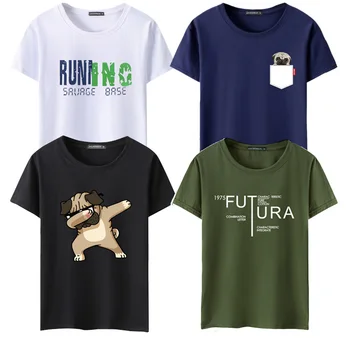 

Krasivoyee Plus Size 5XL 4pcs/lot Short sleeve Print Slim Fit T Shirt Men Tee O-Neck Casual Men T-Shirt Cotton T Shirts FREESHIP