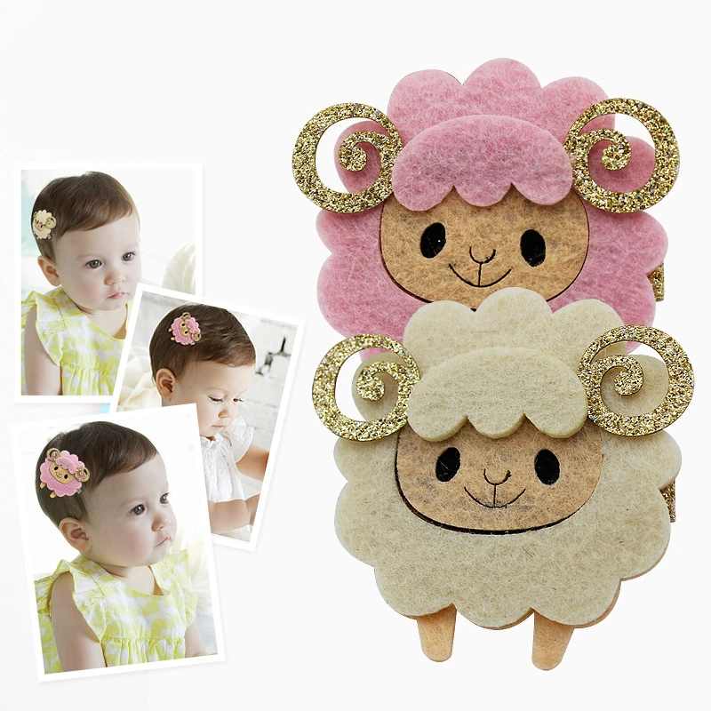 

Clearance! Children Hairpins Handmade Kids Girls Cartoon Animal Sheep Shape Hair Clips Girl Children Barrettes Hair Accessories