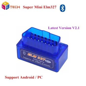 

100pcs /lot Top Super Mini ELM 327 Bluetooth OBD2 /OBD II V2.1 Works On Android Torque Auto OBD2 Diagnostic Scan Tool DHL
