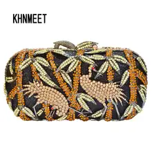 Вечерние сумочки с двумя кранами, Роскошная вечерняя сумочка с кристаллами, женская свадебная Модная Сумка-клатч, винтажный дневной клатч, дамская сумочка SC273