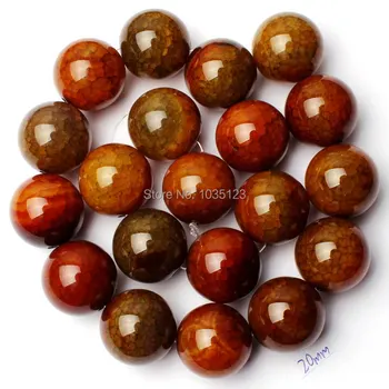 

Free Shipping 20mm Cracked Round Shape Mixed Color Agates Onyx Loose Beads Strand 15" DIY Creative Jewellery Making w2203