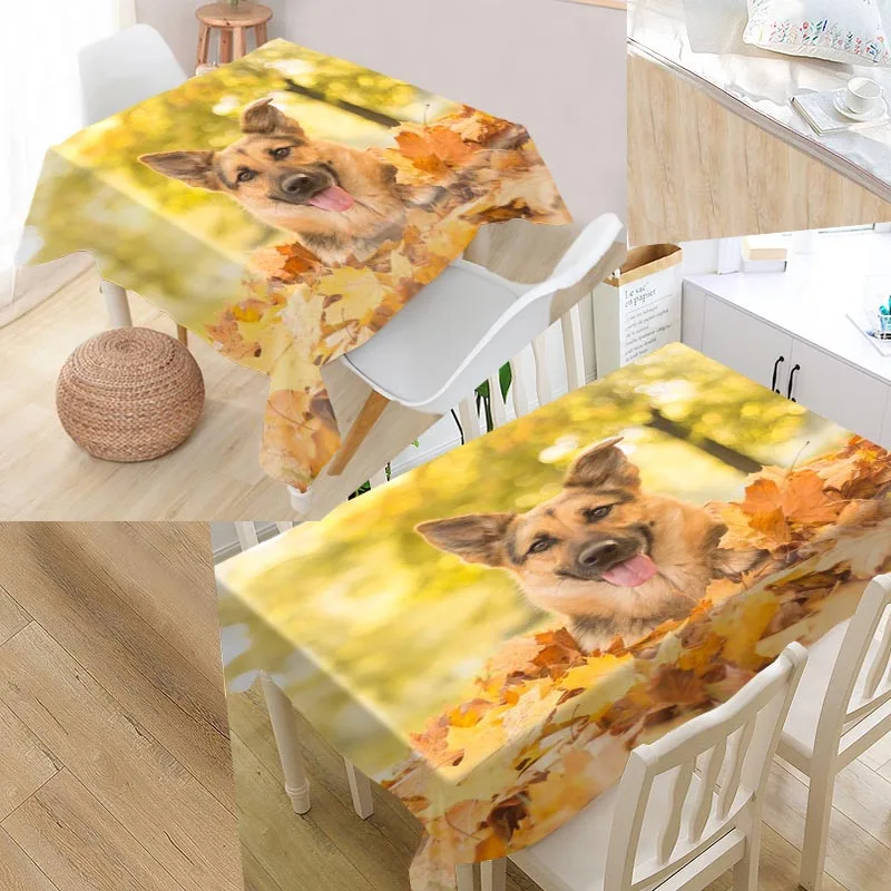 Tablecloth Пользовательские Собака крышка стола прямоугольная защита дома украшения элегантный свадебный Водонепроницаемый маслостойкая Скатерть - Цвет: Tablecloth